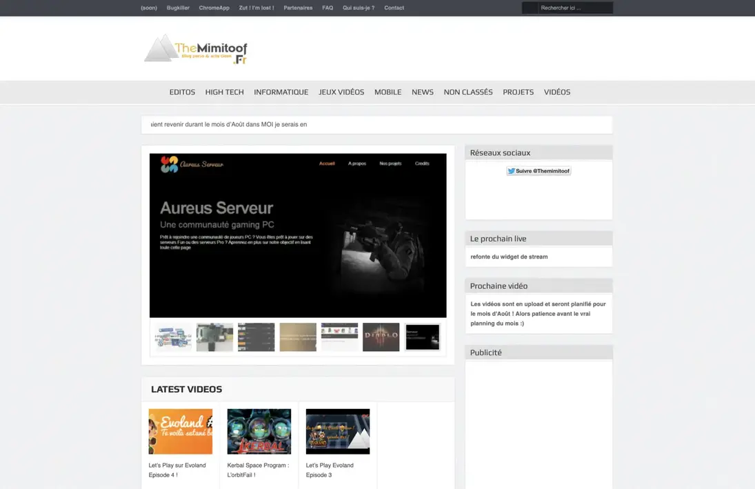 Capture d&rsquo;écran du site themimitoof.fr en 2013